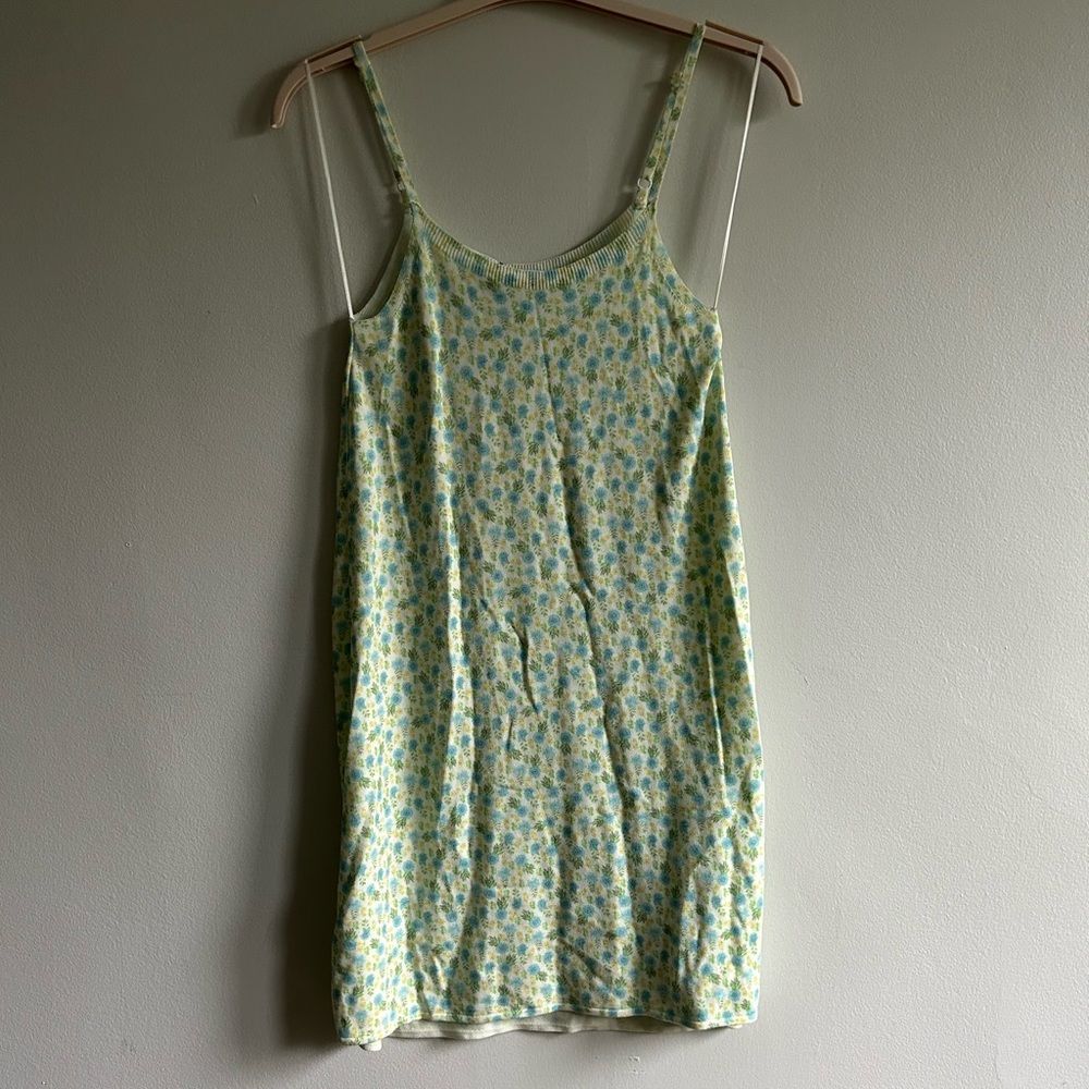 NWT Zara Floral print knit adjustable strap mini dress